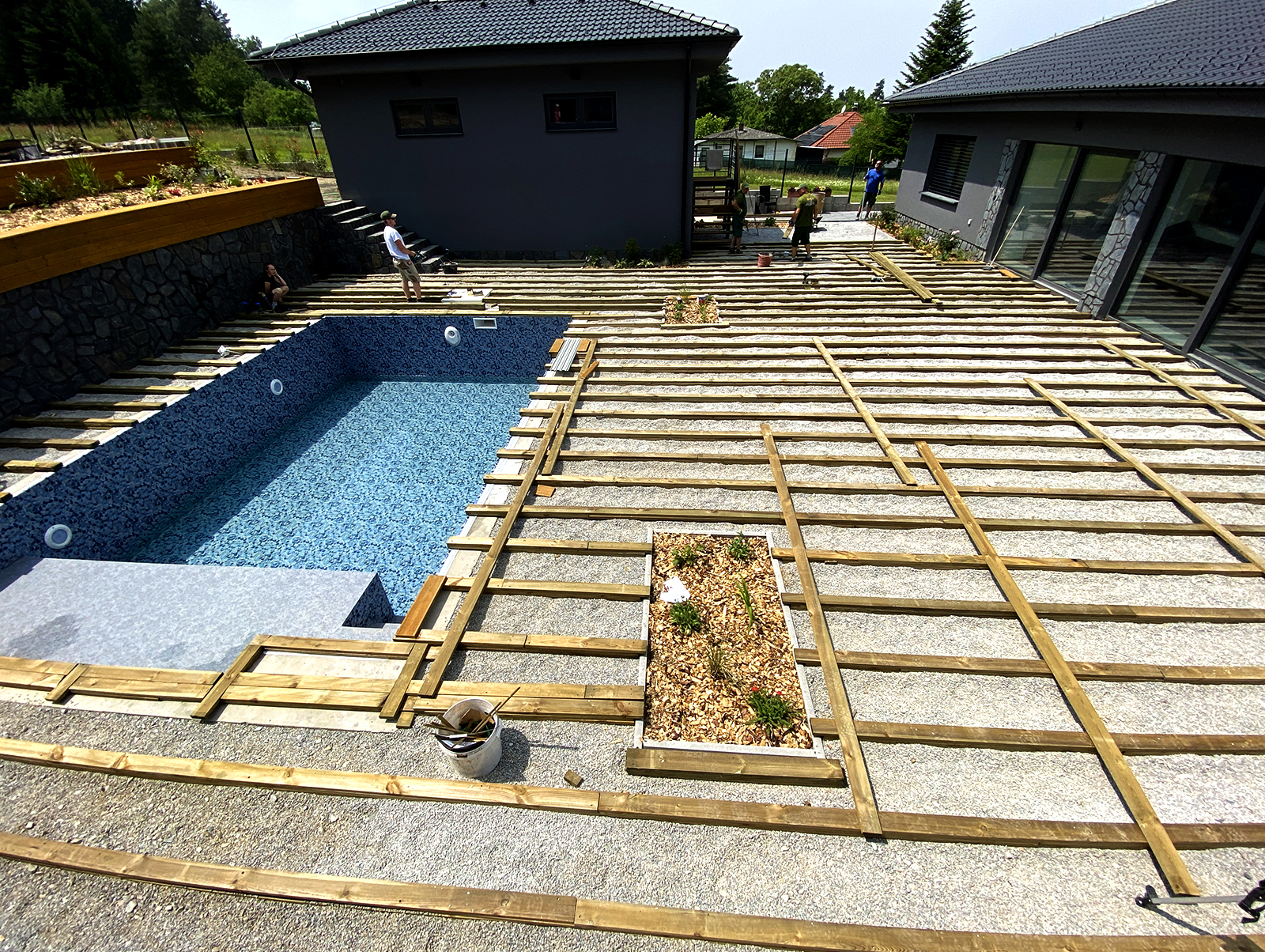 Terasa: rošt z impregnovaných prken (PROFI Impregnace) 