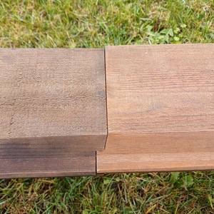 Detail profrezovaného zámku u fasádního obkladu značky Královská impregnace, produkt je ošetřen olejově-vakuovou impregnací