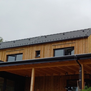 Reference: opláštění RD u Kašperských hor, zakázková výroba Impregnace Soběslav