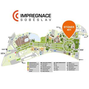 Mapka s umístěním veletržního stánku spol. Impregnace Soběslav na 50. ročníku agrosalonu Země živitelka