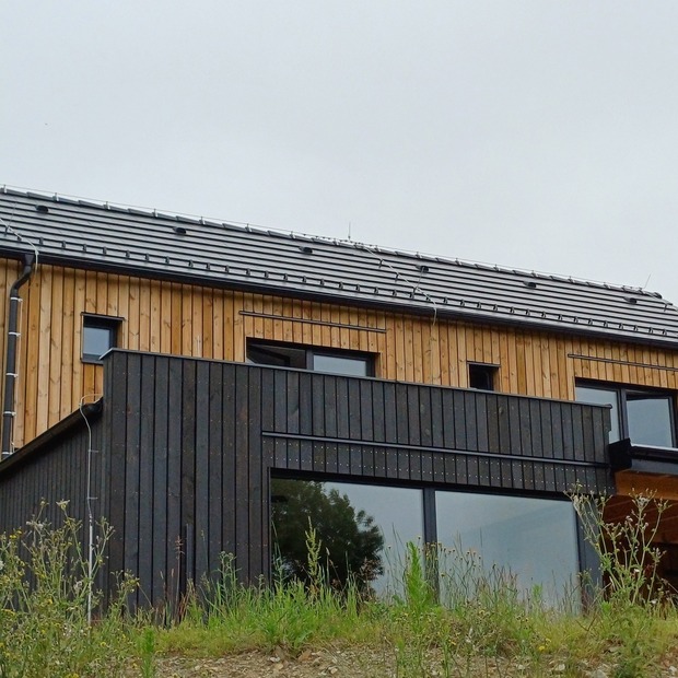 Reference: opláštění RD u Kašperských hor, zakázková výroba Impregnace Soběslav